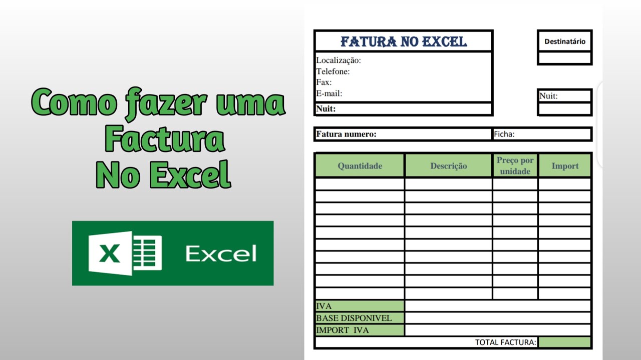 Excel para iniciantes: como fazer uma fatura no Excel???