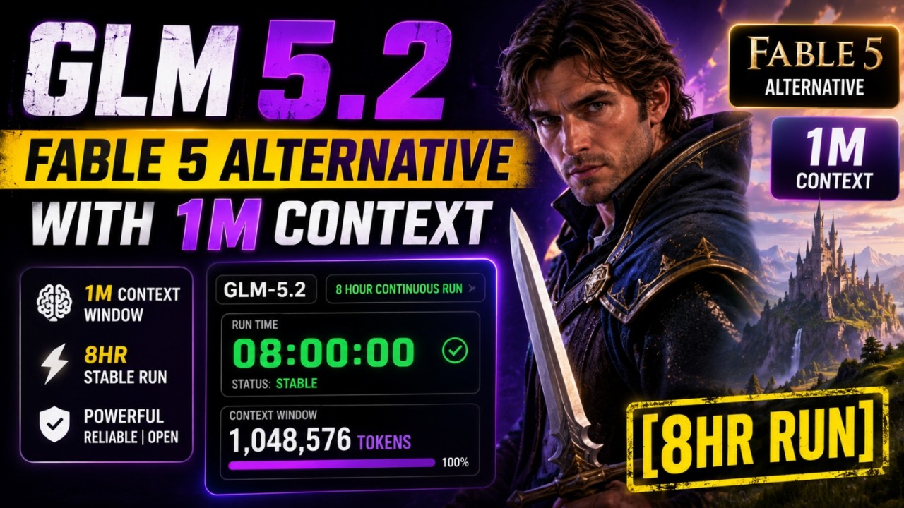 🔥 GLM 5.2: Fable 5 Alternative with 1M Context [8HR Run] | GLM 5.2 vs Fable 5 - Best New AI Tools
