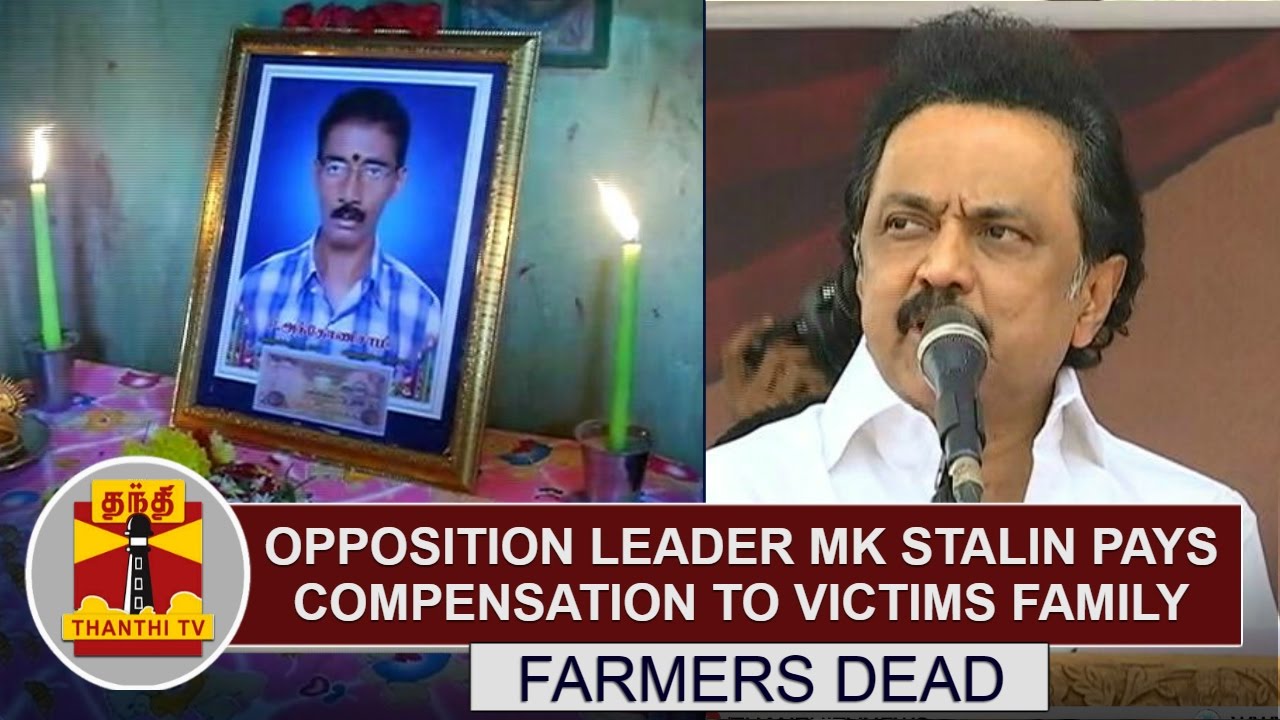 Farmers Dead: Opposition Leader MK Stalin pays compensation to victims Family | Thanthi TV