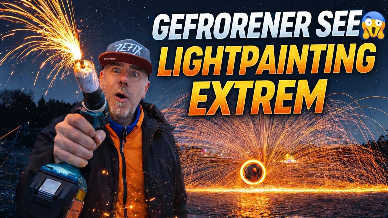 GEFRORENER SEE  LIGHTPAINTING EXTREM