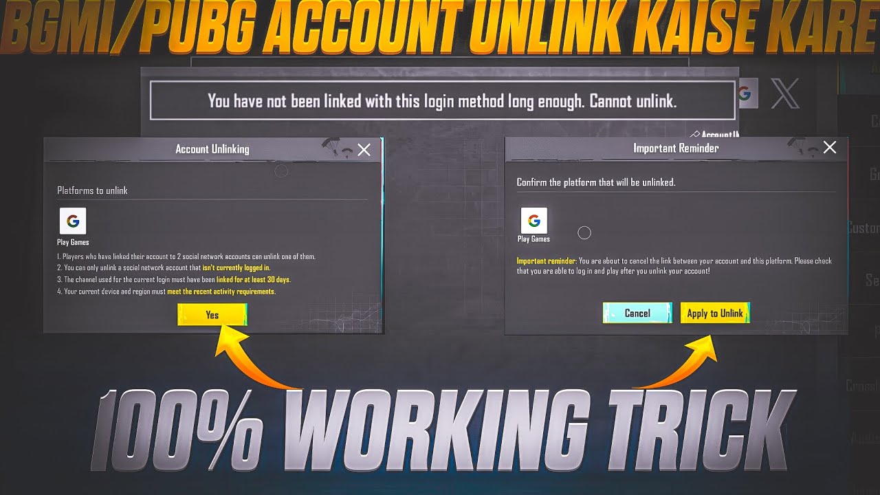 Only 2 Min 😱 | BGMI ID Unlink from Google Play, Twitter, Facebook | 100% Working Trick 🔥