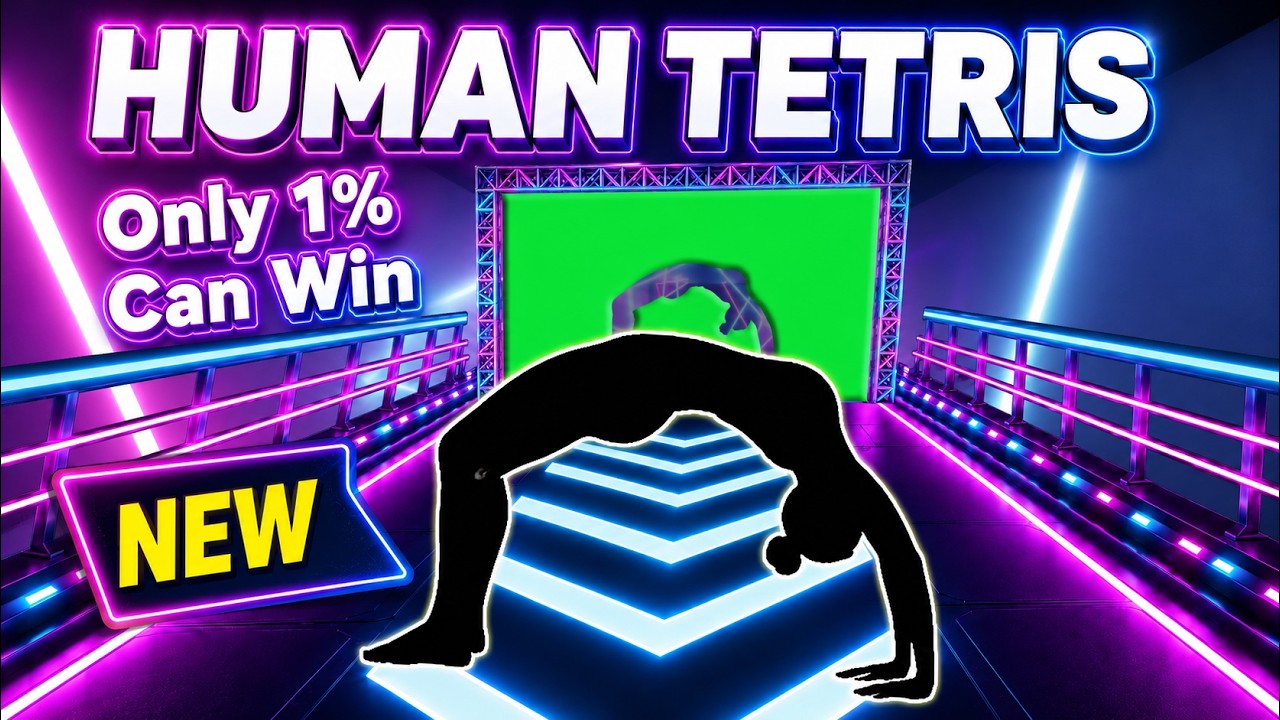 Human Tetris Solo Extreme | Only 1% Can Win 🧱 👽 #immersiveinteractivewarmup