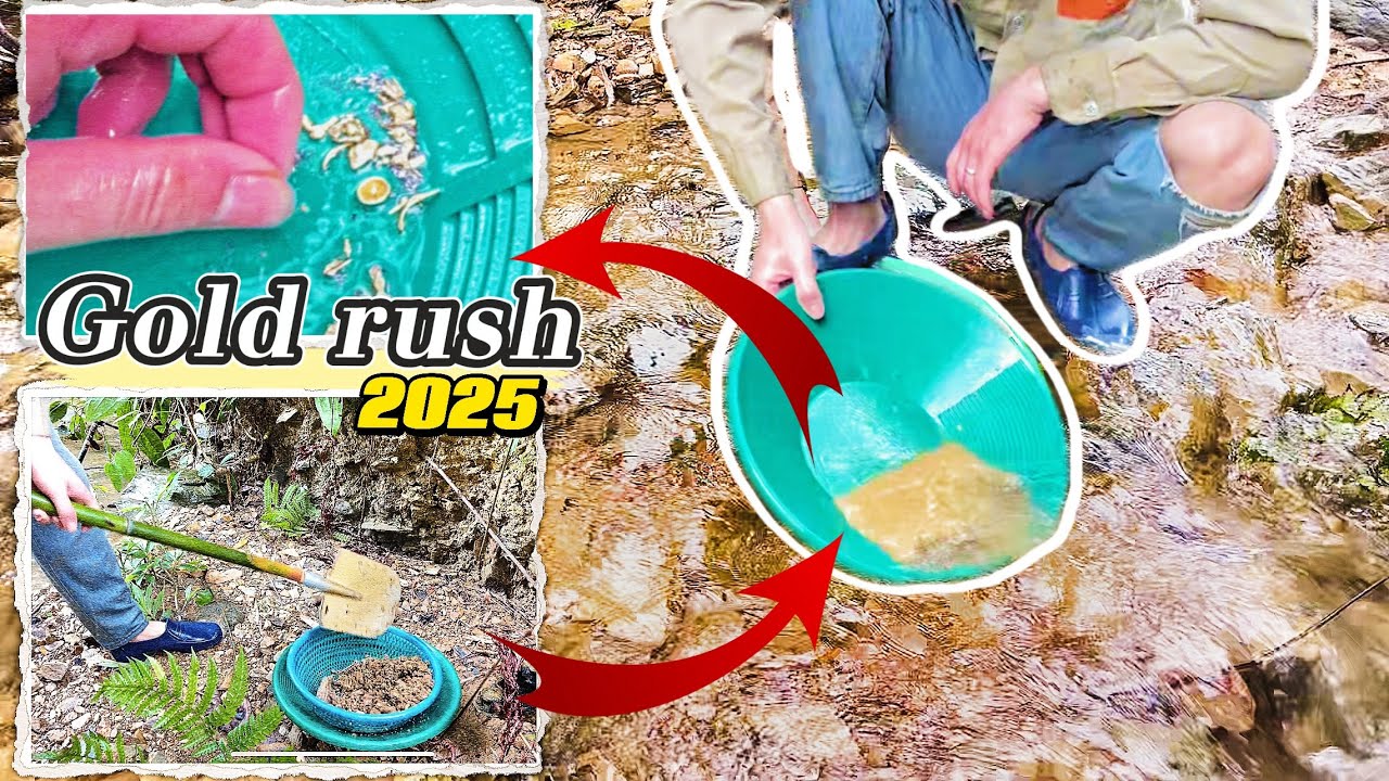 Gold Rush 2025: Prospecting Gold in a Small Creek &ndash; Amazing Discoveries!