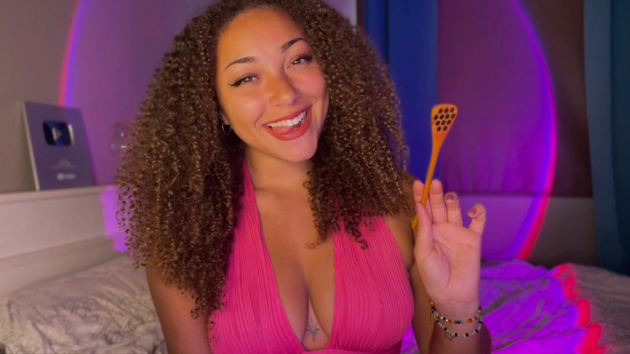 STICKY ASMR ONLY 🍯 Mouth Sounds, Honey Spoon, Taps, Sticky Whispers ♥️🤤