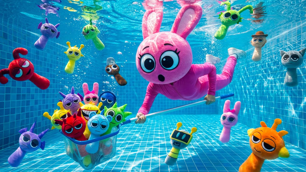 Hidden Sprunki in the Pool? 😱 Pinki Wild Adventure!