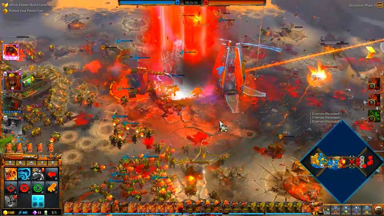 Orks vs Space Marines, 3v3, Hard AI - Warhammer 40K: Dawn Of War 3 - Deathwatch Mod