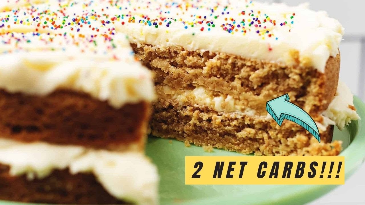 Keto Birthday Cake with Buttercream Frosting