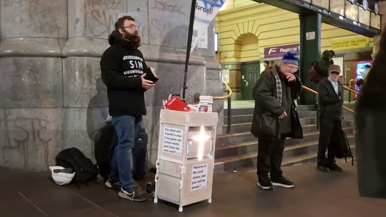 Preaching the Gospel with Josias at Flinders St