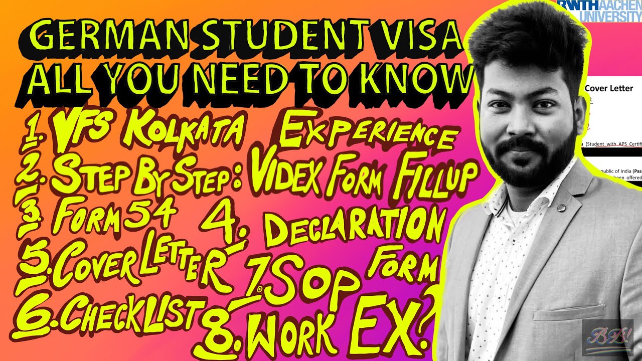 German VISA I VFS KOLKATA I COVER LETTER! I VIDEX FORM I CHECKLIST I SOP I ALL YOU NEED TO KNOW!!!