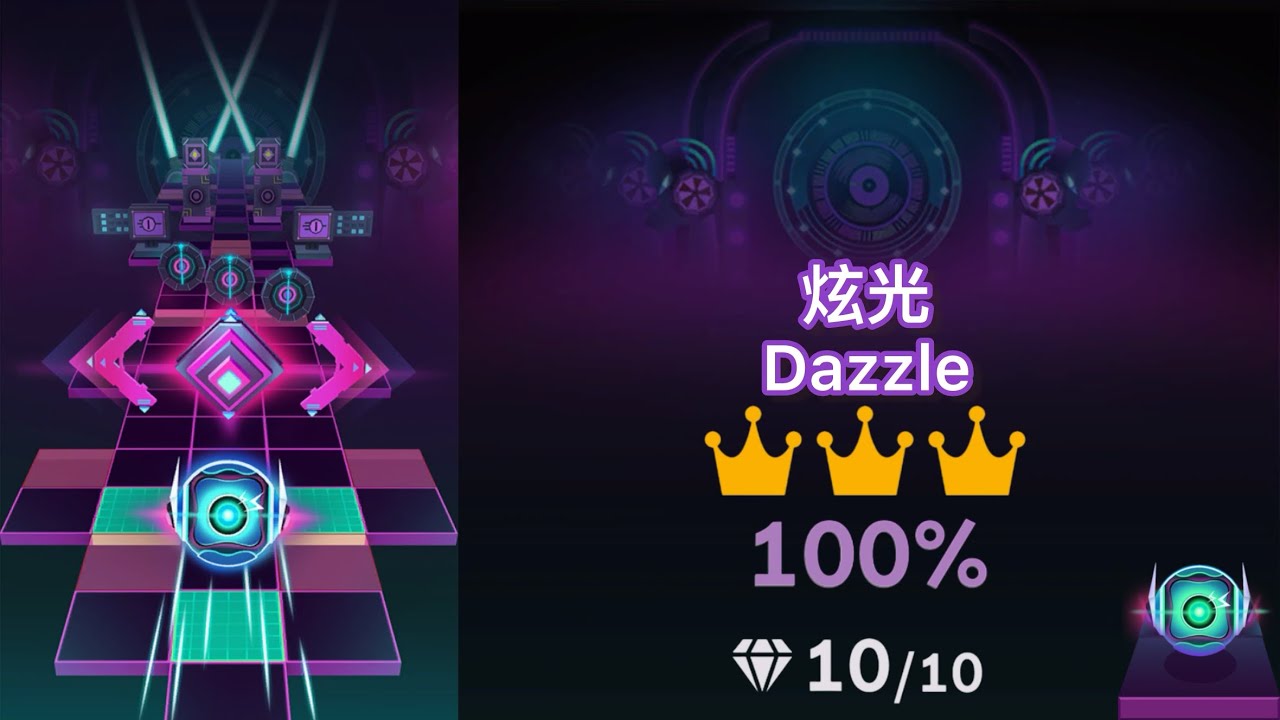 Rolling sky Dazzle 滾動的天空 炫光 在炫麗的燈光下滾動 100%+解析+4K+全冠+全鑽+段落難度