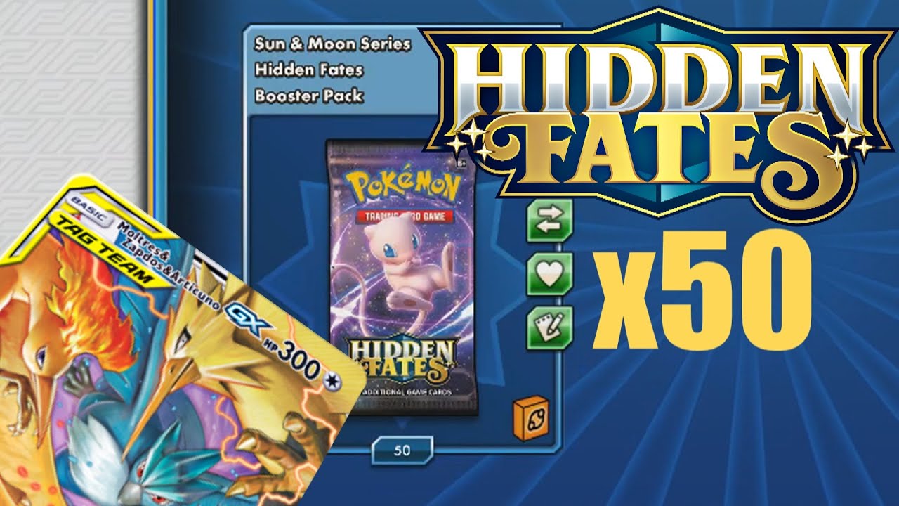 EPIC 50 HIDDEN FATES POKEMON TCGO BOOSTER PACK OPENING!