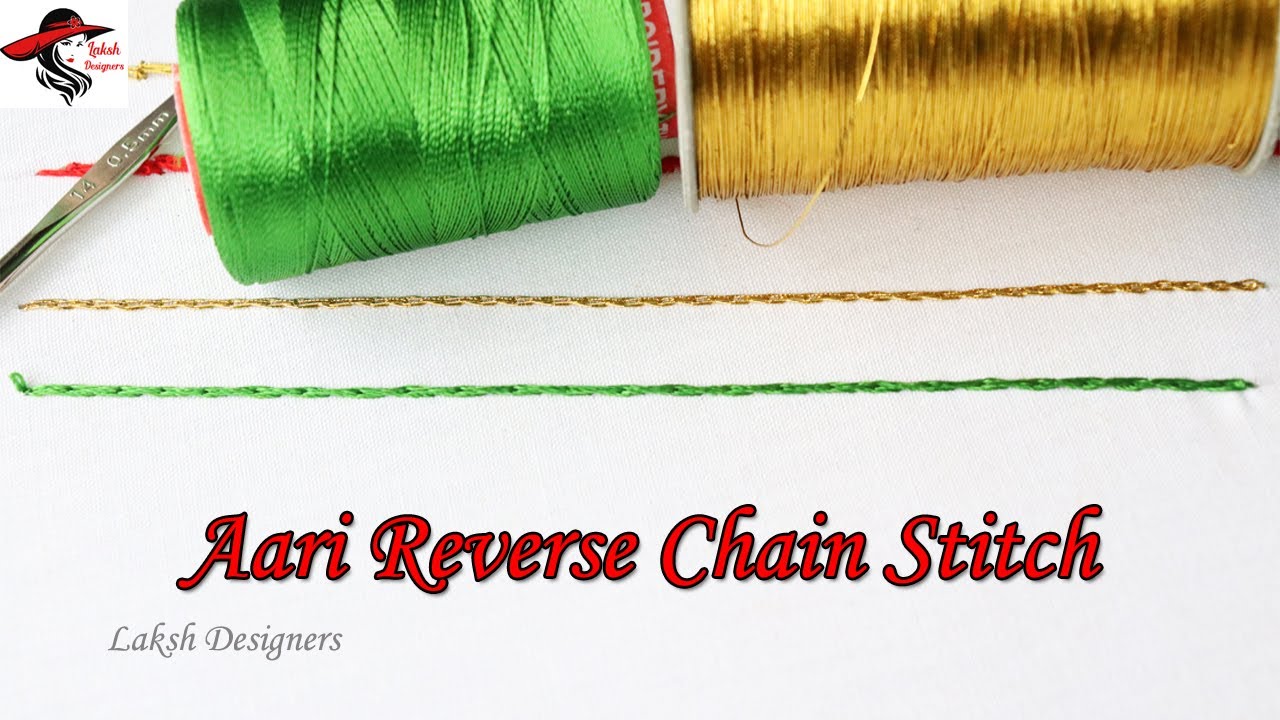 aari reverse chain stitch tutorial for beginners | aari work basic online free class for beginners