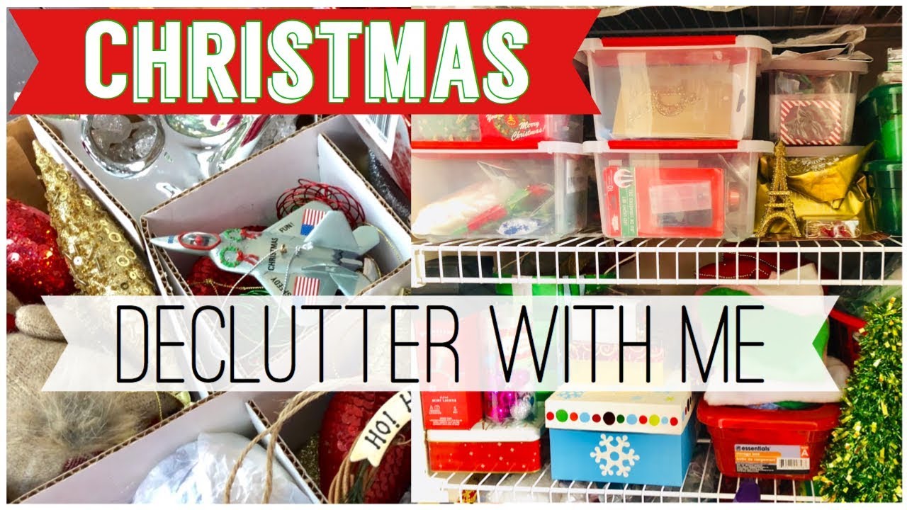 Christmas DECLUTTER with Me 🎄 Christmas Decor Decluttering Process -BEFORE Christmas Purge