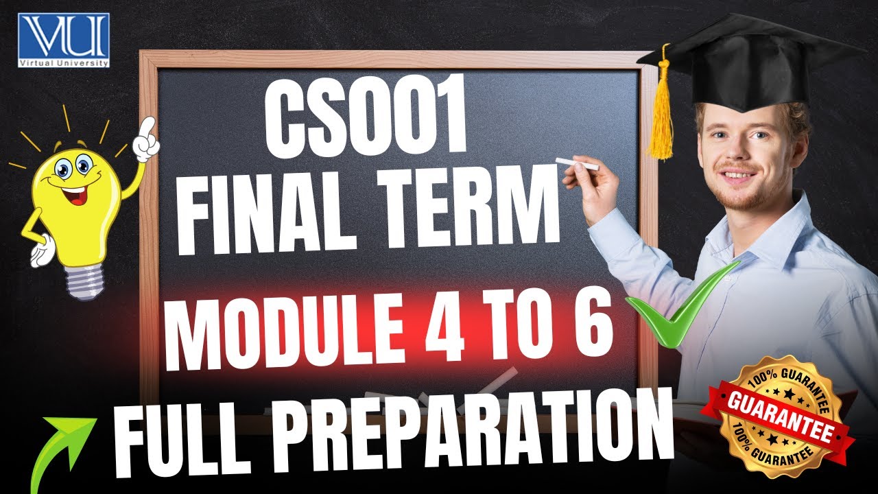 CS001 Final Term Preparation | Modules 4 and 5 | Virtual University Zero Semester