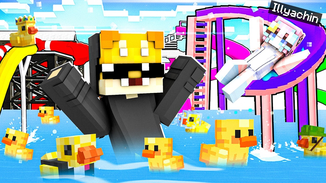 24 ORE NEL PARCO ACQUATICO DELLE PAPERELLE SU MINECRAFT CON LYA!