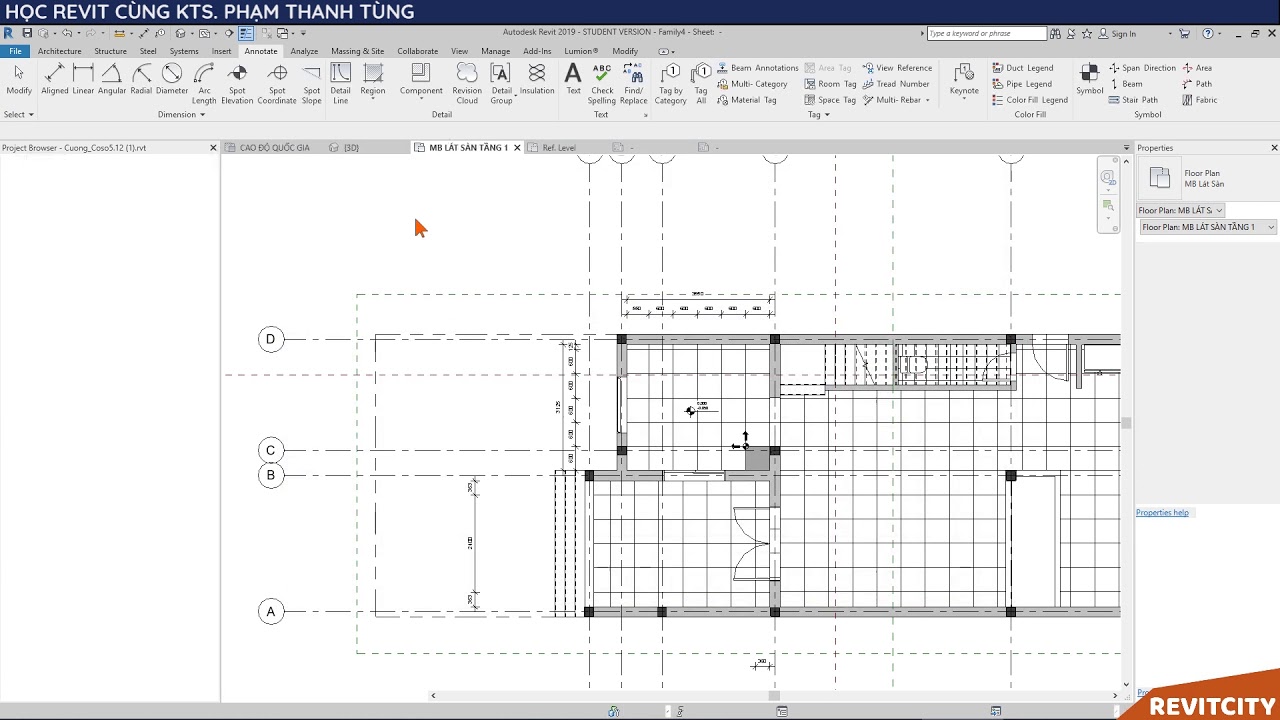 [ REVIT - Level 1 ] - Trình bày mặt bằng lát sàn - Phần 3