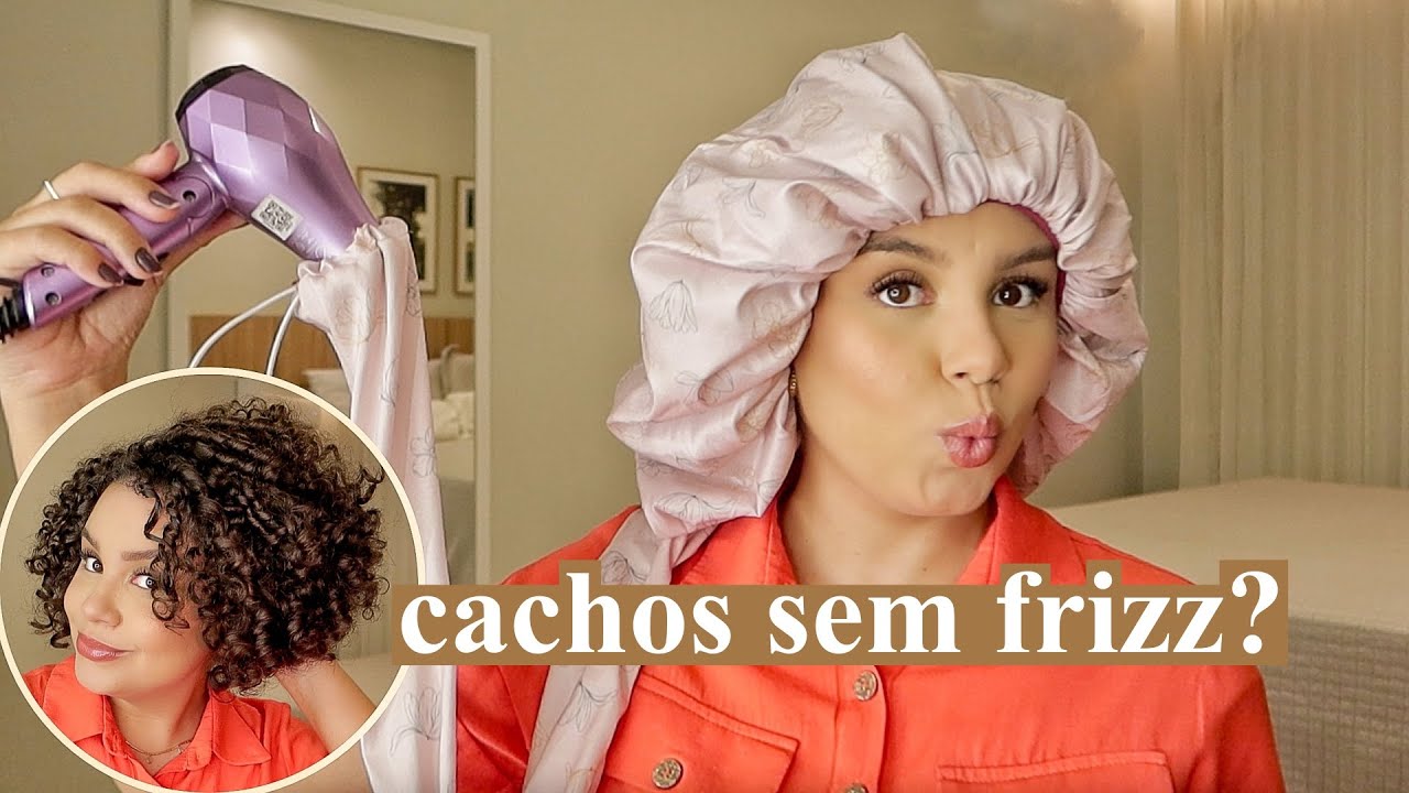 ME SURPREENDI! Touca difusora de cetim pra secar cabelo cacheado: vale a pena? como usar? ✨