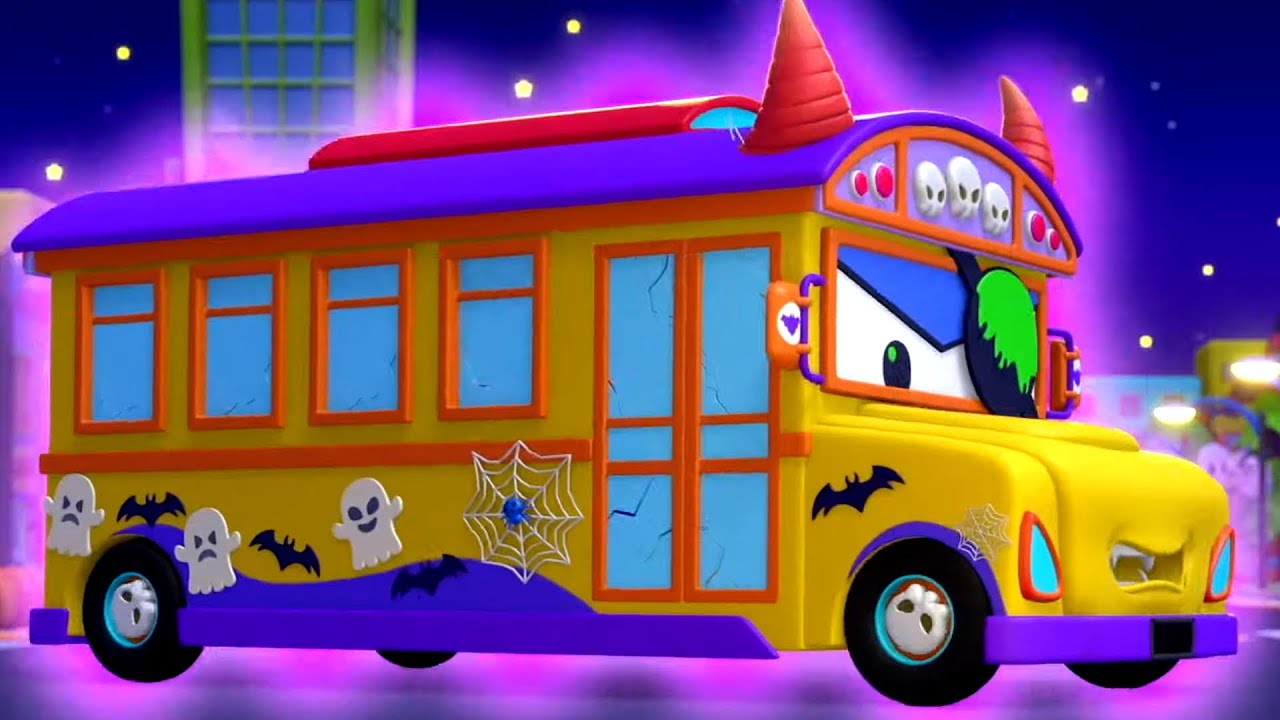 Halloween Wheels On The Bus  + More Kids Rhymes & Songs