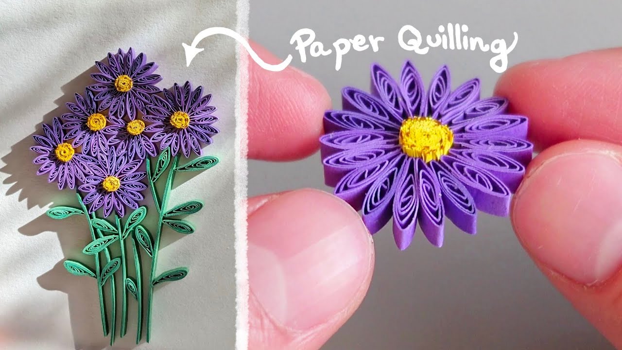 DIY September Paper Quilling Aster Flowers