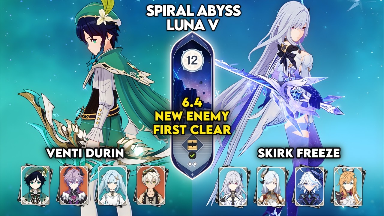 NEW! C0 Venti Durin & C0 Skirk Freeze | Spiral Abyss Luna V | Genshin Impact
