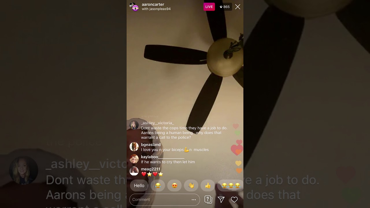 Aaron Carter Gets Emotional On Instagram Live
