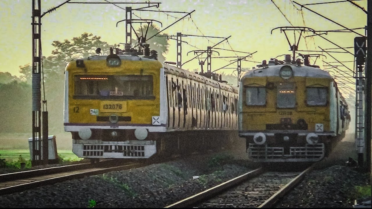 Ultimate Train Spotting in Monsoon! Different Local Trains from Across India