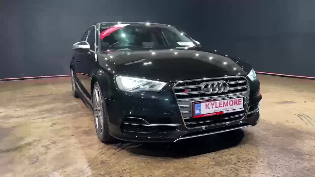 15816 - Audi S3 BLACK HALF LEATHER UPHOLSTERY - FACTORY ALLOY WHEELS - FLAT...