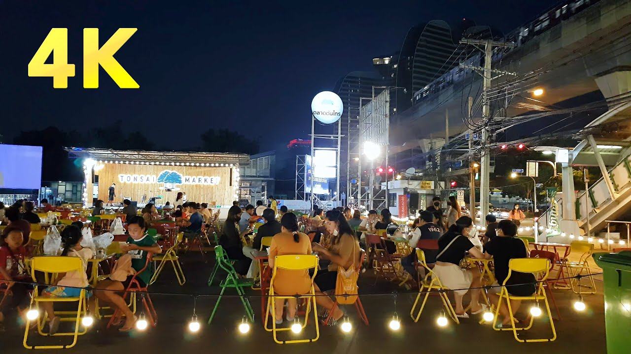[4K] Ton Sai Market in the evening / Bangkok