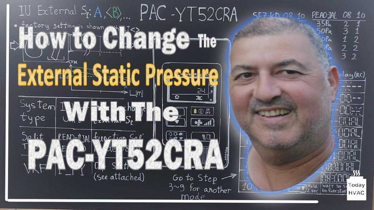 How to change the External Static Pressure with the PAC-YT52CRA