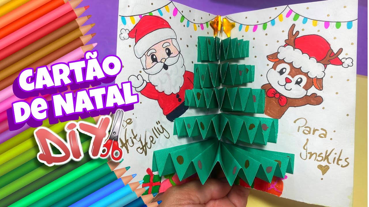 Como fazer CARTÃO de NATAL Pop-up 3D #natal 