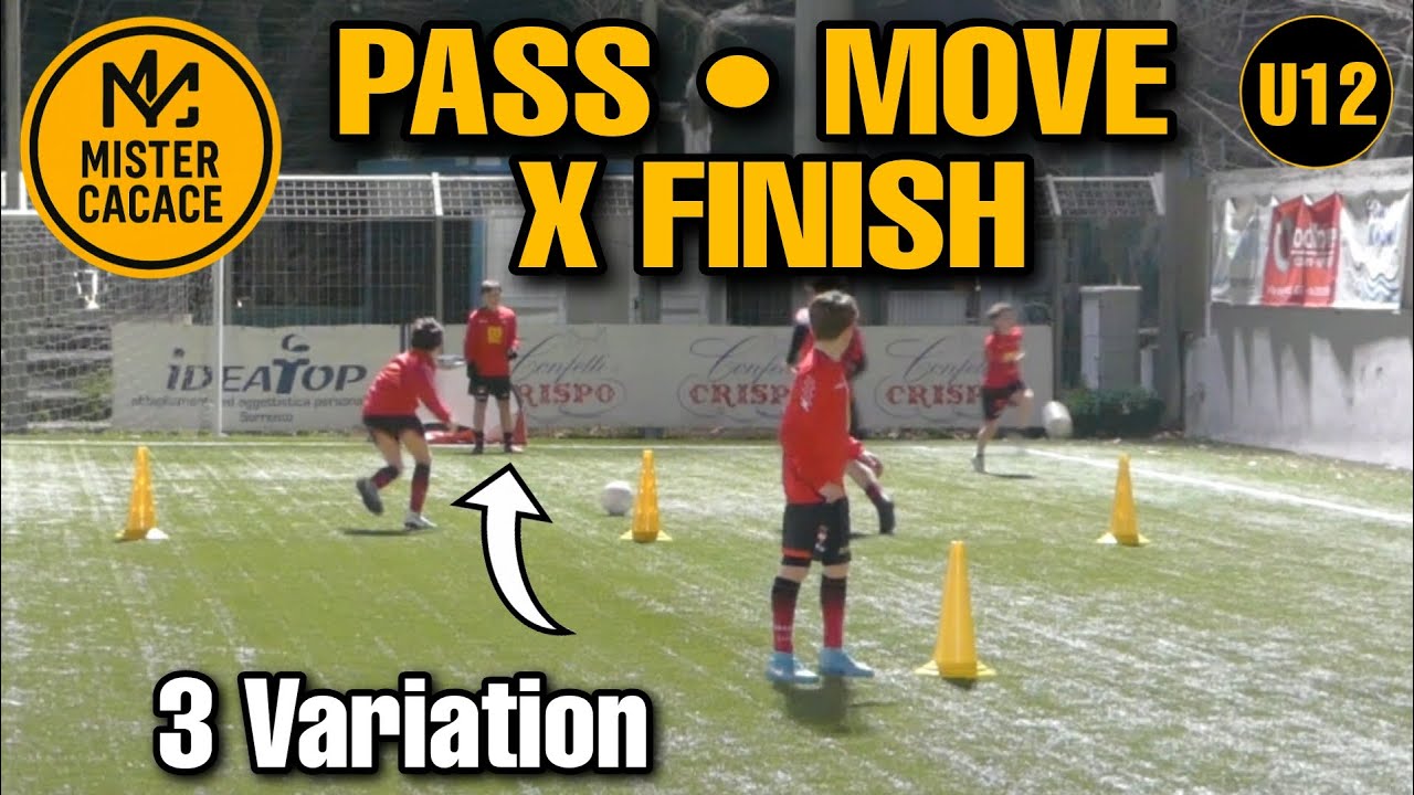 PASS, MOVE X FINISH ⚡ 3 Variations | U12+ Football/Soccer Training