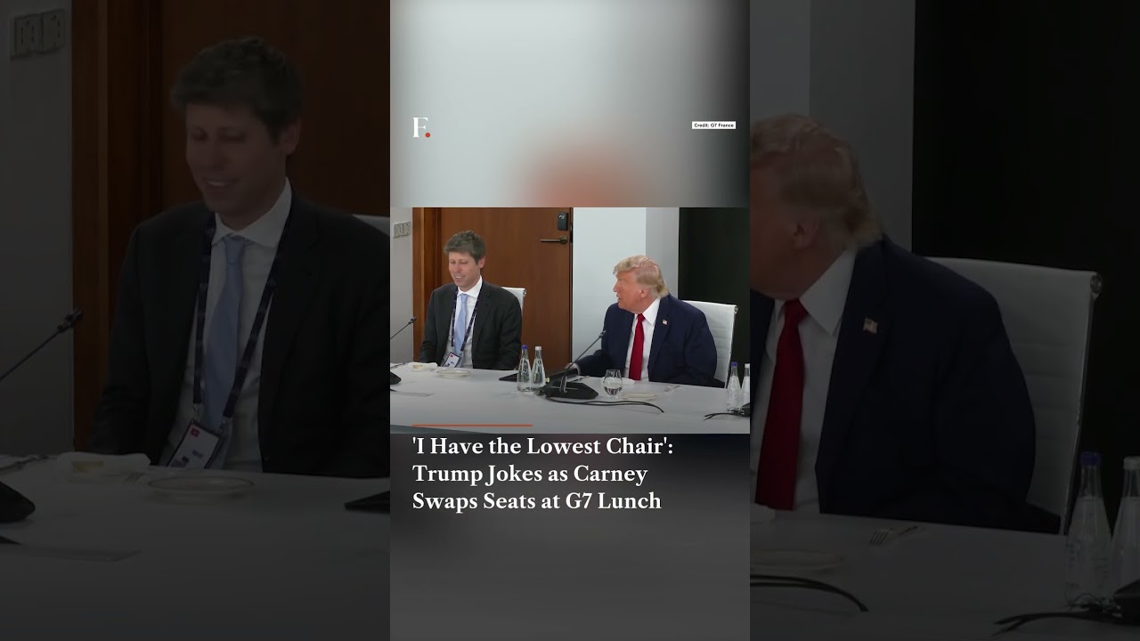 &laquo;У меня самый низкий стул&raquo;: Трамп шутит, когда Карни меняется местами на обеде G7 | Firstpost New...