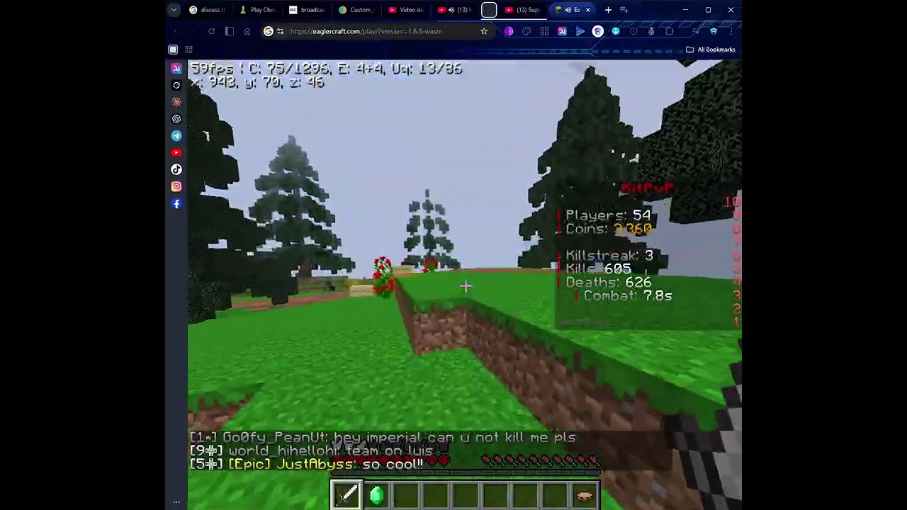 i tried eaglecraft again.