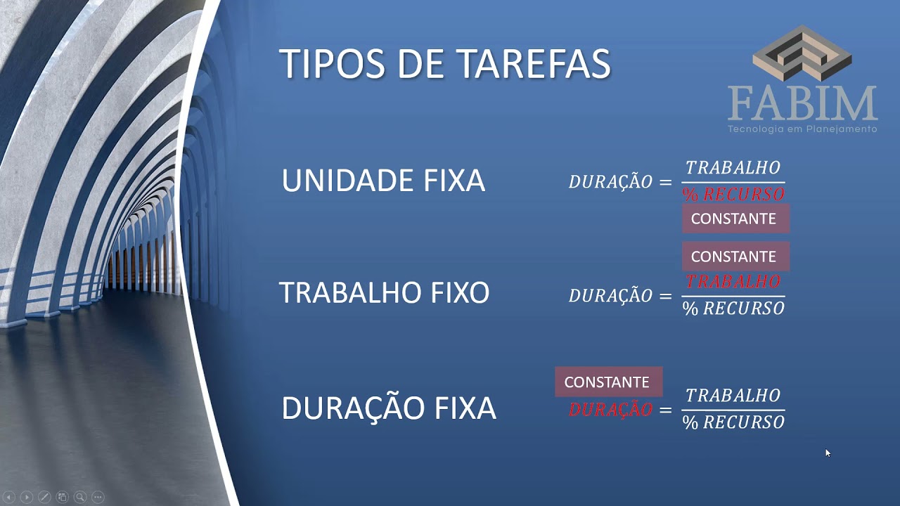 MS Project - Tipos de Tarefas