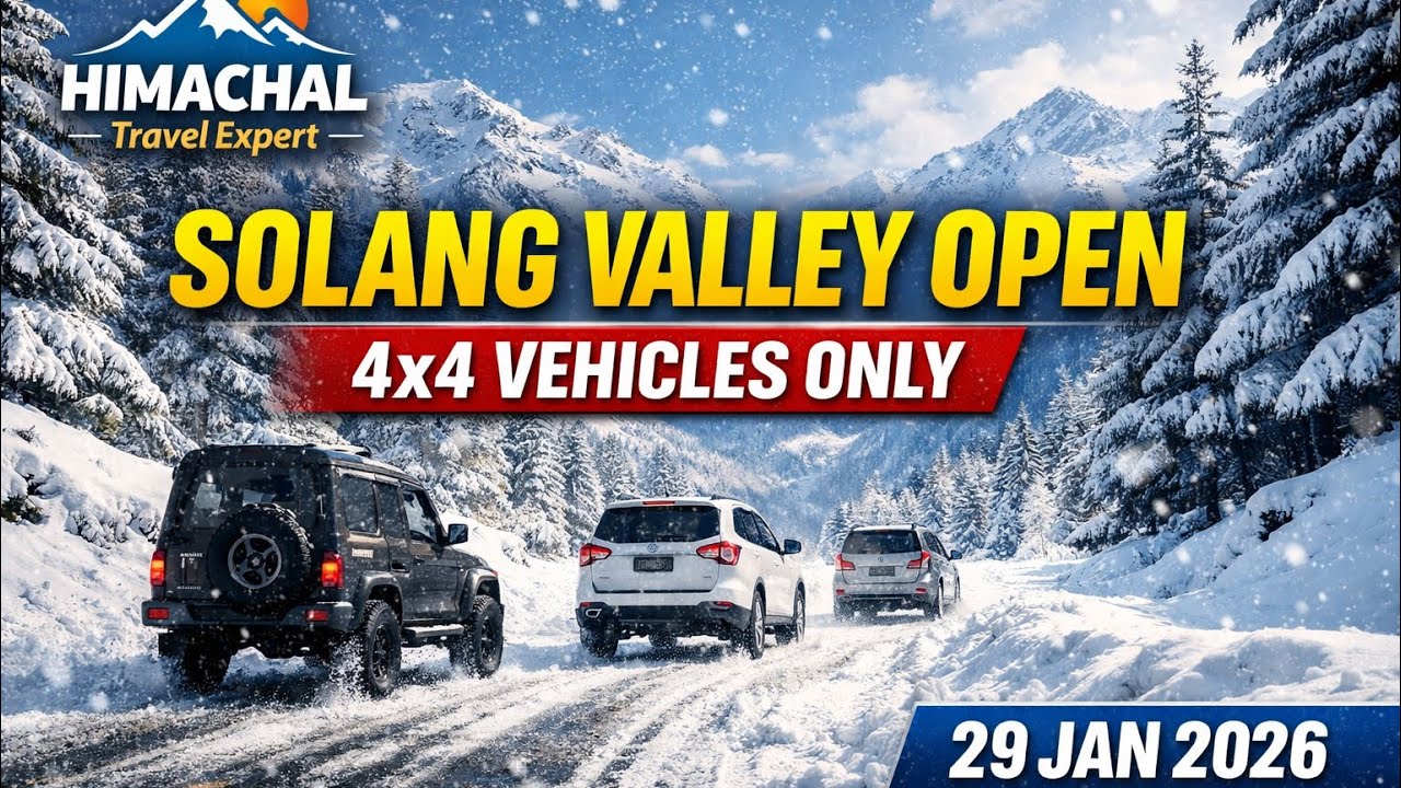 Solang Valley Open Today ❄️ | 4×4 Vehicles Only | Snow Update Manali | 29 Jan 2026