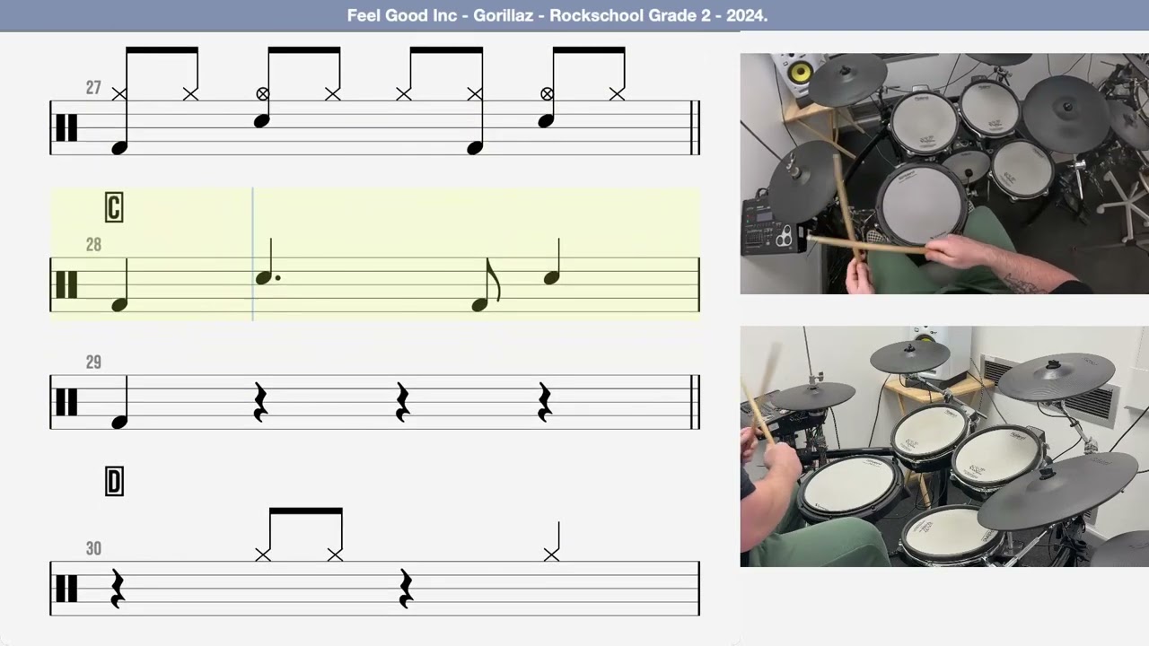 🥁 Feel Good Inc   Gorillaz   Rockschool Grade 2   2024