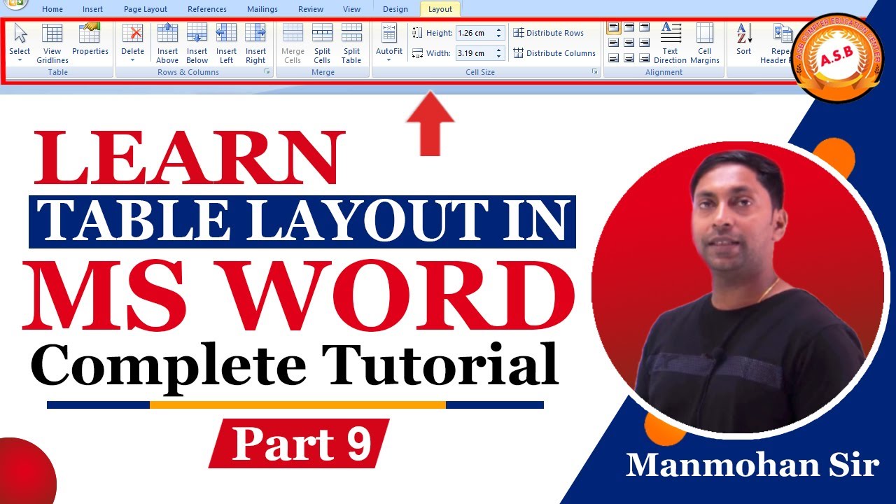 Learn Table Layout In Microsoft Word Full Course: Beginner to Advanced| Part 8 