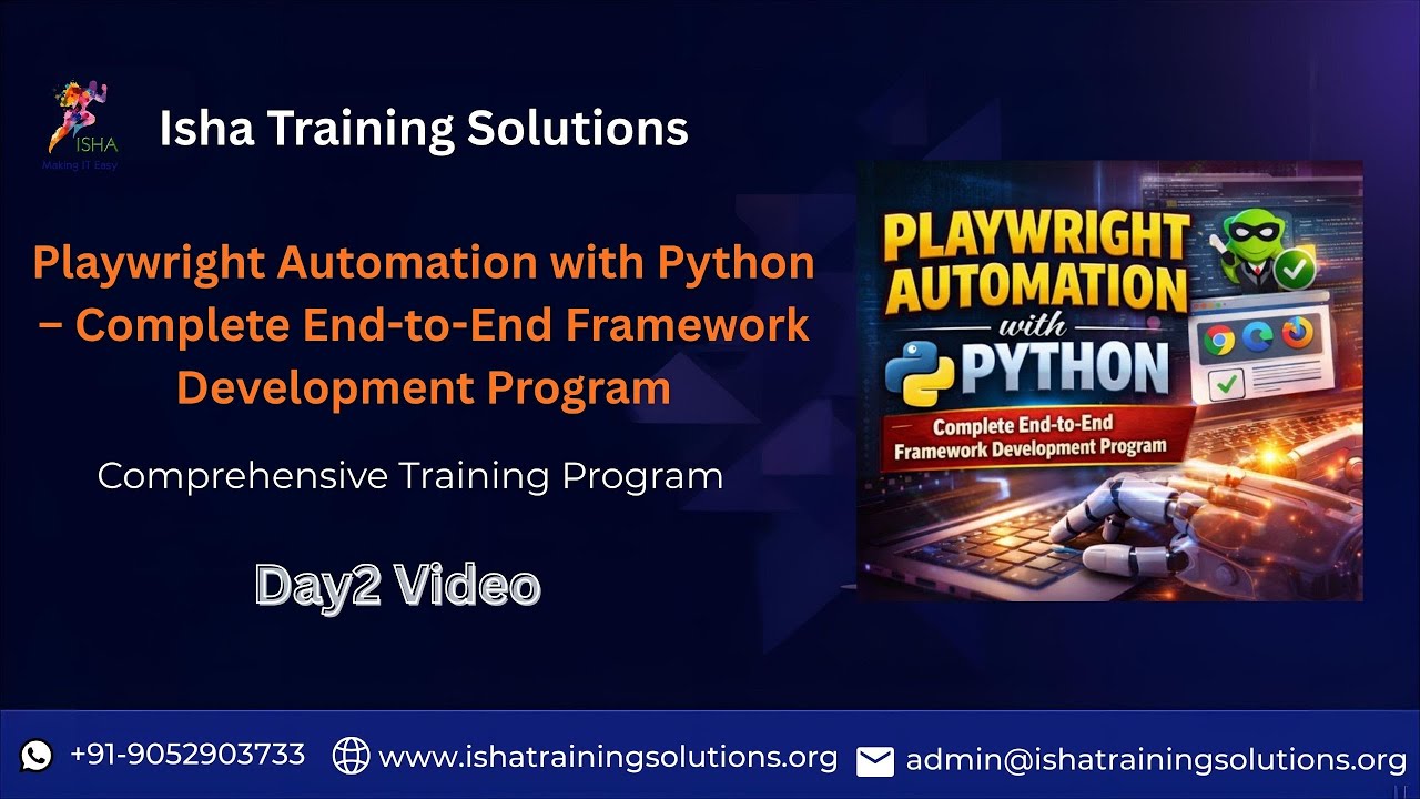 Playwright Automation with Python Day2 Video On 22nd Jan 2026.Call/WhatsApp on 9133190573 to Enroll