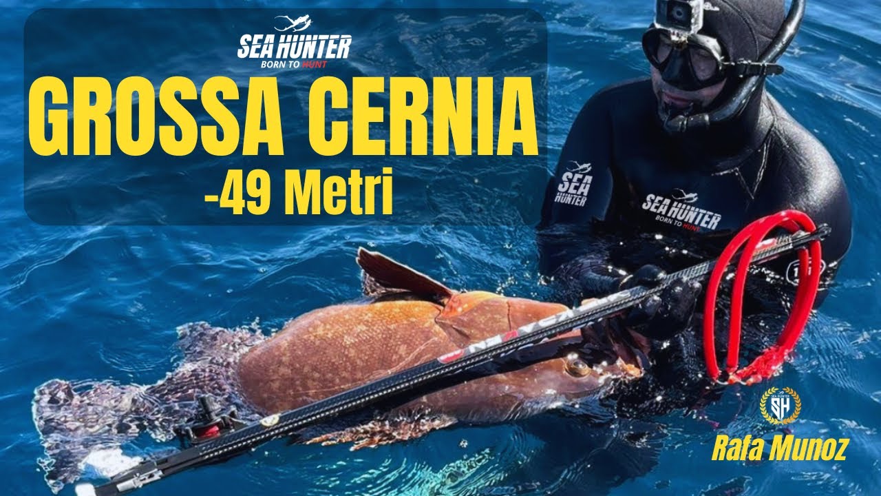 Pesca Sub: Grossa Cernia -49 metri, 3 bellissime Azioni Profonde