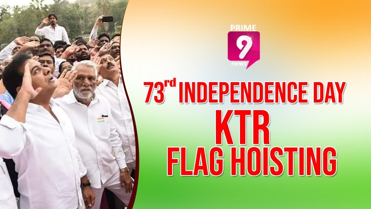 KTR hoisted National Flag at TRS Party Office, Hyderabad | Prime9 News