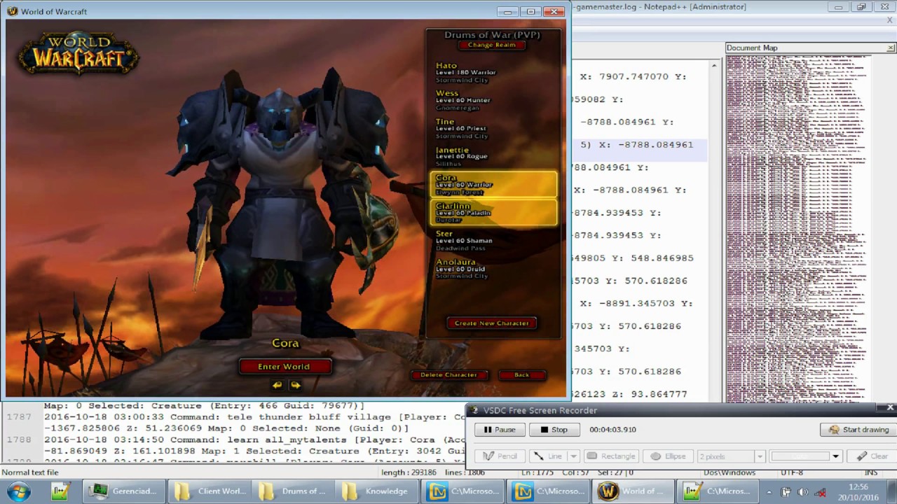 Testing - Offline Server WOW 1.12.1 Drums Of War (year 2016)