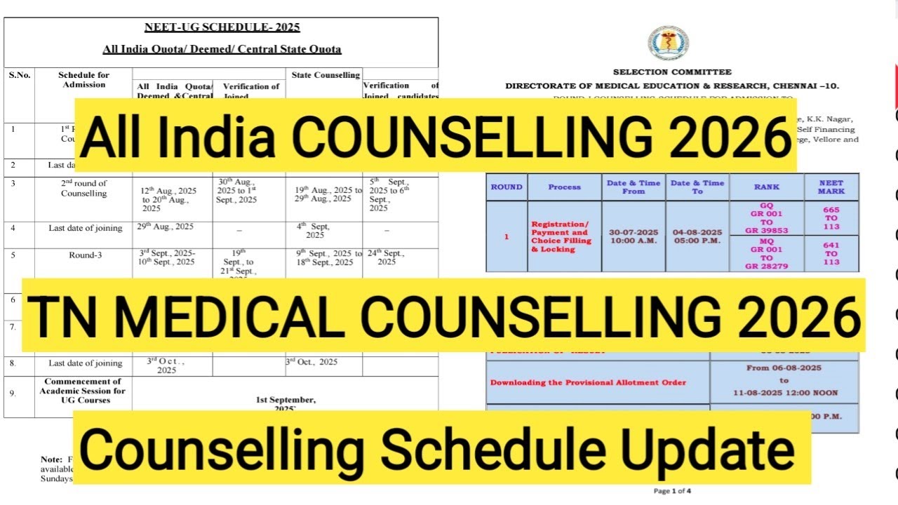 NEET 2026 Counselling Schedule OUT? 😱 AIQ & TN Medical Counselling Latest Update |Full Timeline 2026