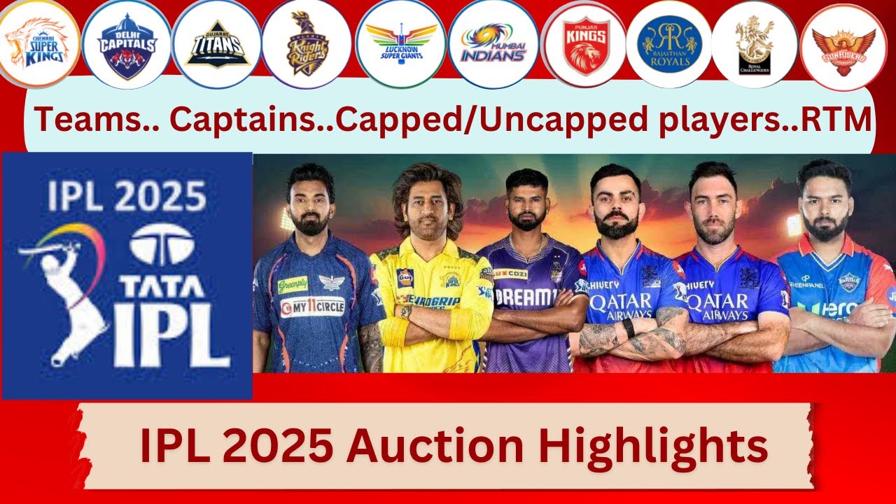 TATA IPL 2025 &mdash; лучшие моменты, аукцион игроков, команды | RCB, DC, MI, GT, LSG, SRH, KKR, RR, CS...