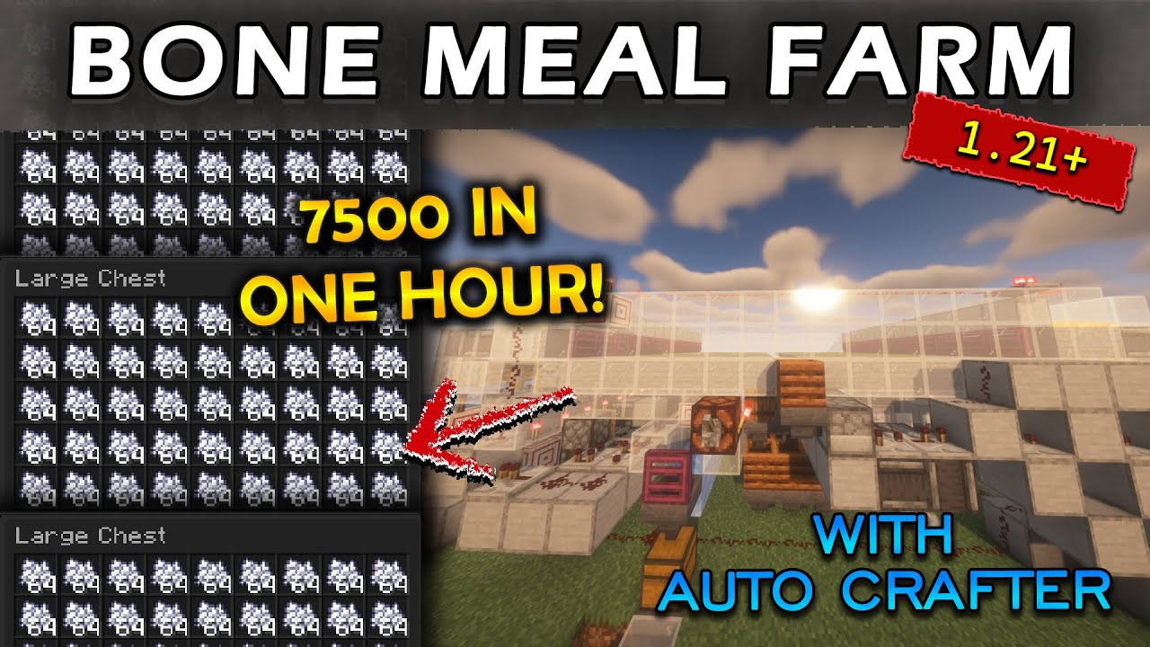 HOW TO BUILD BONE MEAL FARM (UNLIMITED BONE BLOCKS) | 7.500k/H | MINECRAFT JAVA 1 21+ Double HARVEST