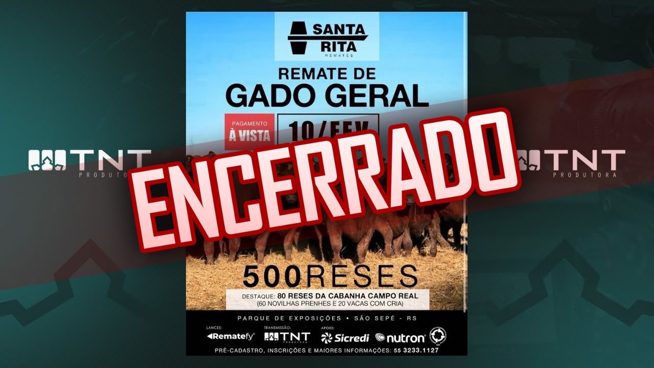 10/02 - Gado Geral Santa Rita Remates | 15h
