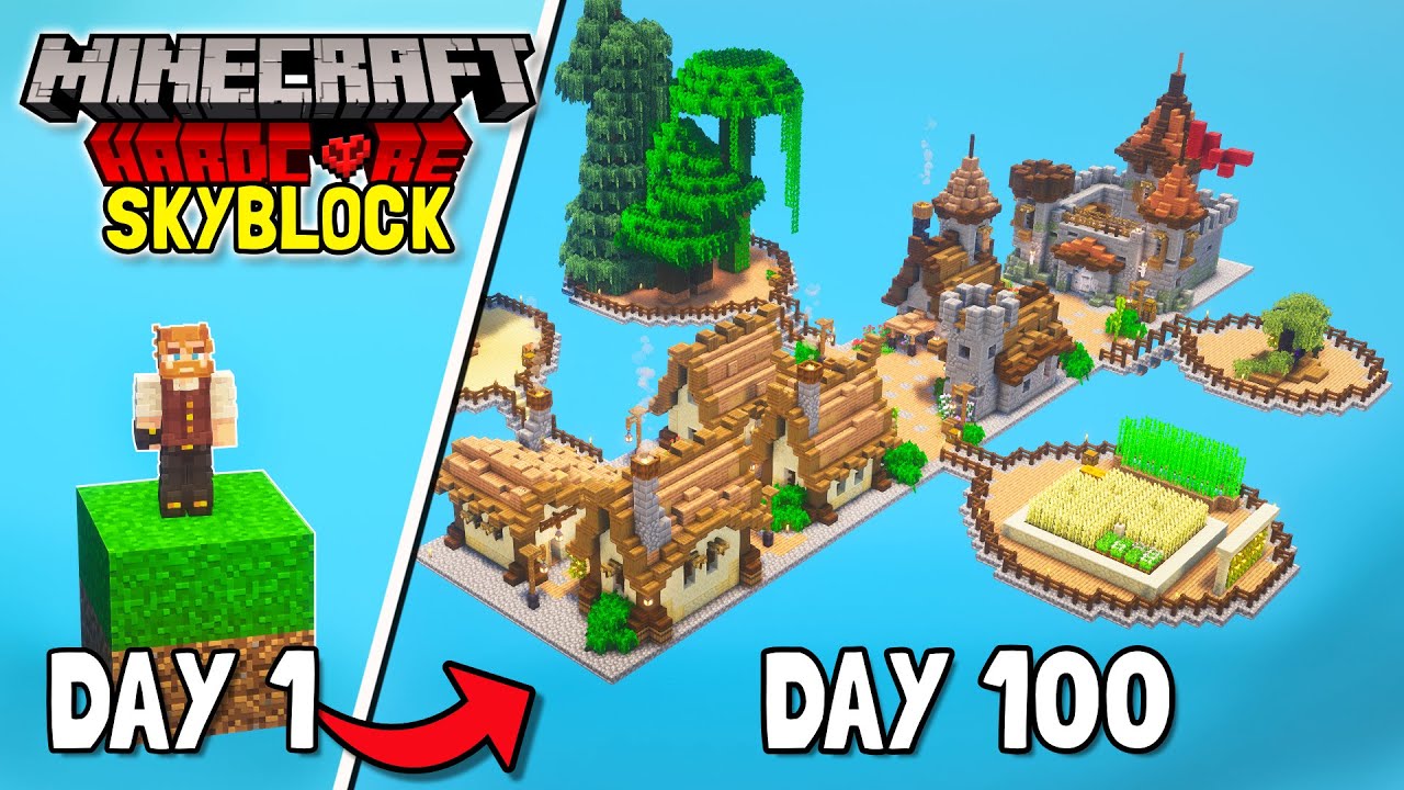 I Survived 100 Days in SKYBLOCK in Minecraft Hardcore