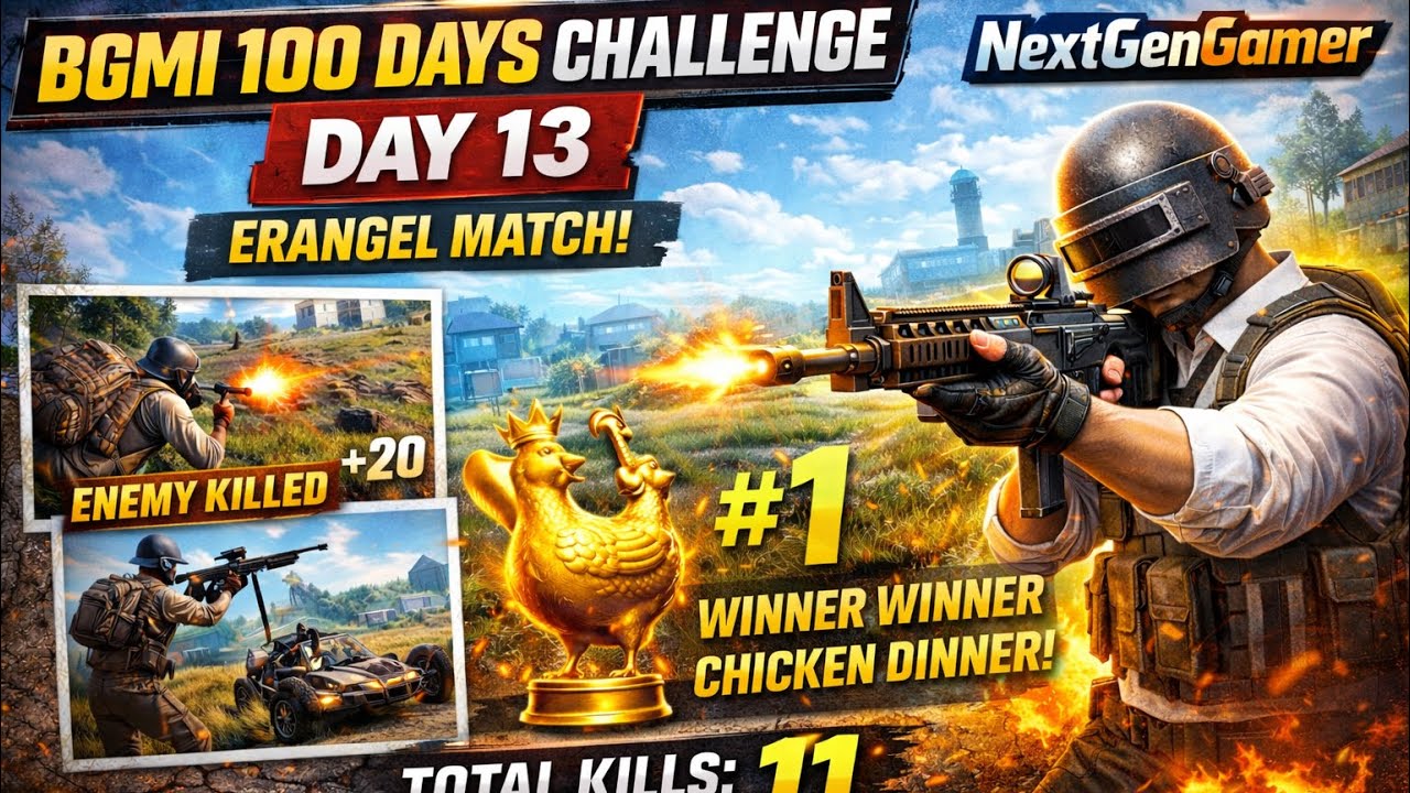 Day 13 of 100 Days BGMI Challenge 💥 | Erangel Map Action | NextGenGamer