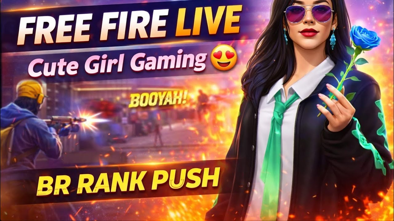 🔴 Free Fire Live | Cute Girl Gaming 😍 BR Rank Push
