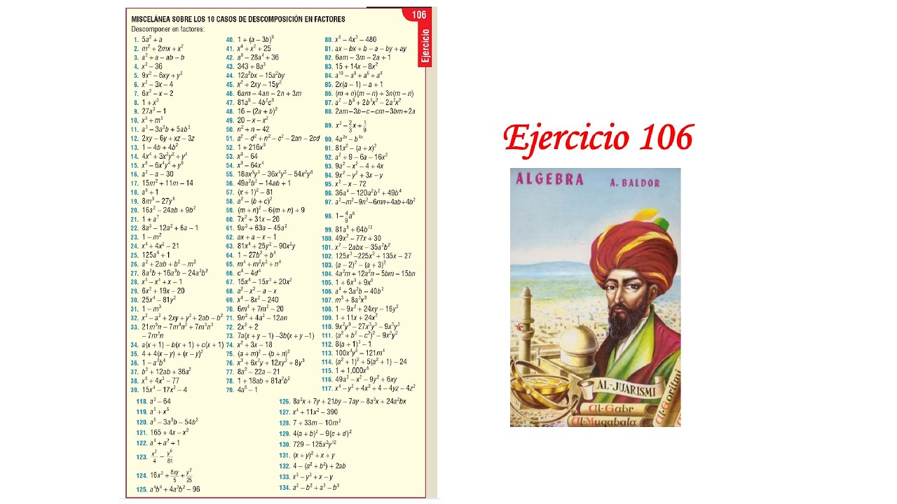 Algebra de Baldor: Ejercicio 106 - Completo