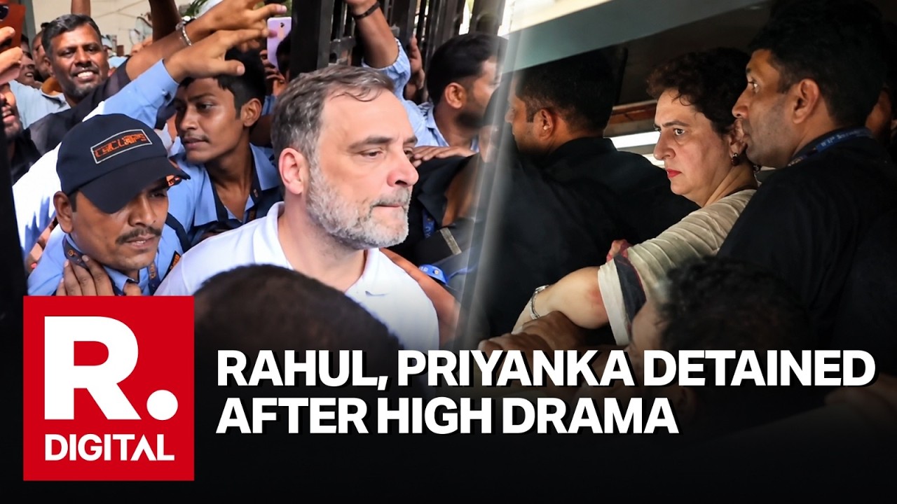 Rahul & Priyanka Gandhi Detained As INDIA Bloc MPs March to Election Commission HQ | CEC